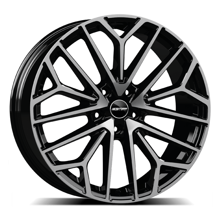 cerchio in lega marca GMP modello Materia colore Black Diamond vista laterale