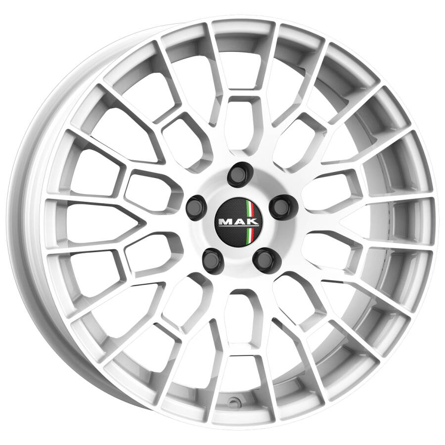 Immagine frontale cerchi in lega MAK modello APX colorazione gloss white