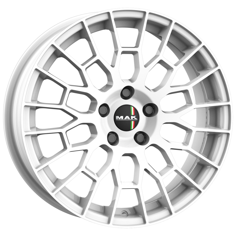 Immagine frontale cerchi in lega MAK modello APX colorazione gloss white