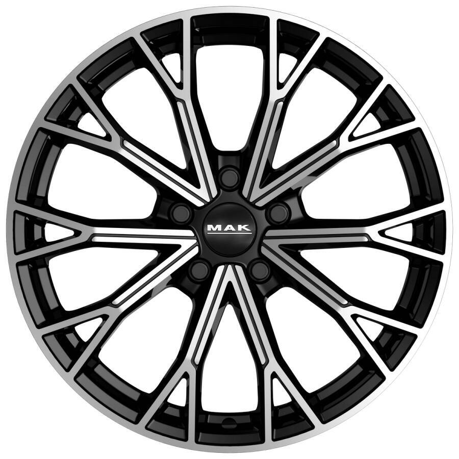 Immagine frontale cerchi in lega MAK modello Asphalt colorazione black mirror