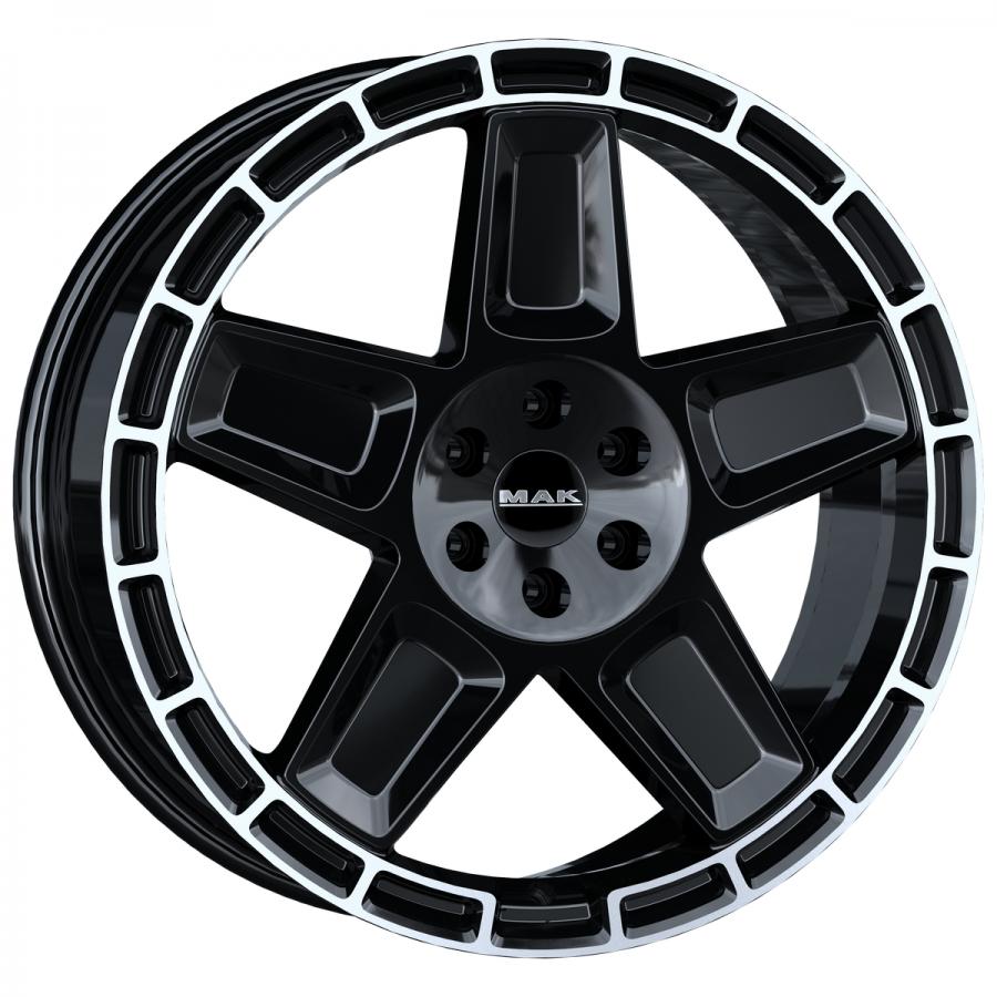CERCHI IN LEGA MAK modello Trek a 6 fori colorazione gloss-black-mirror-ring