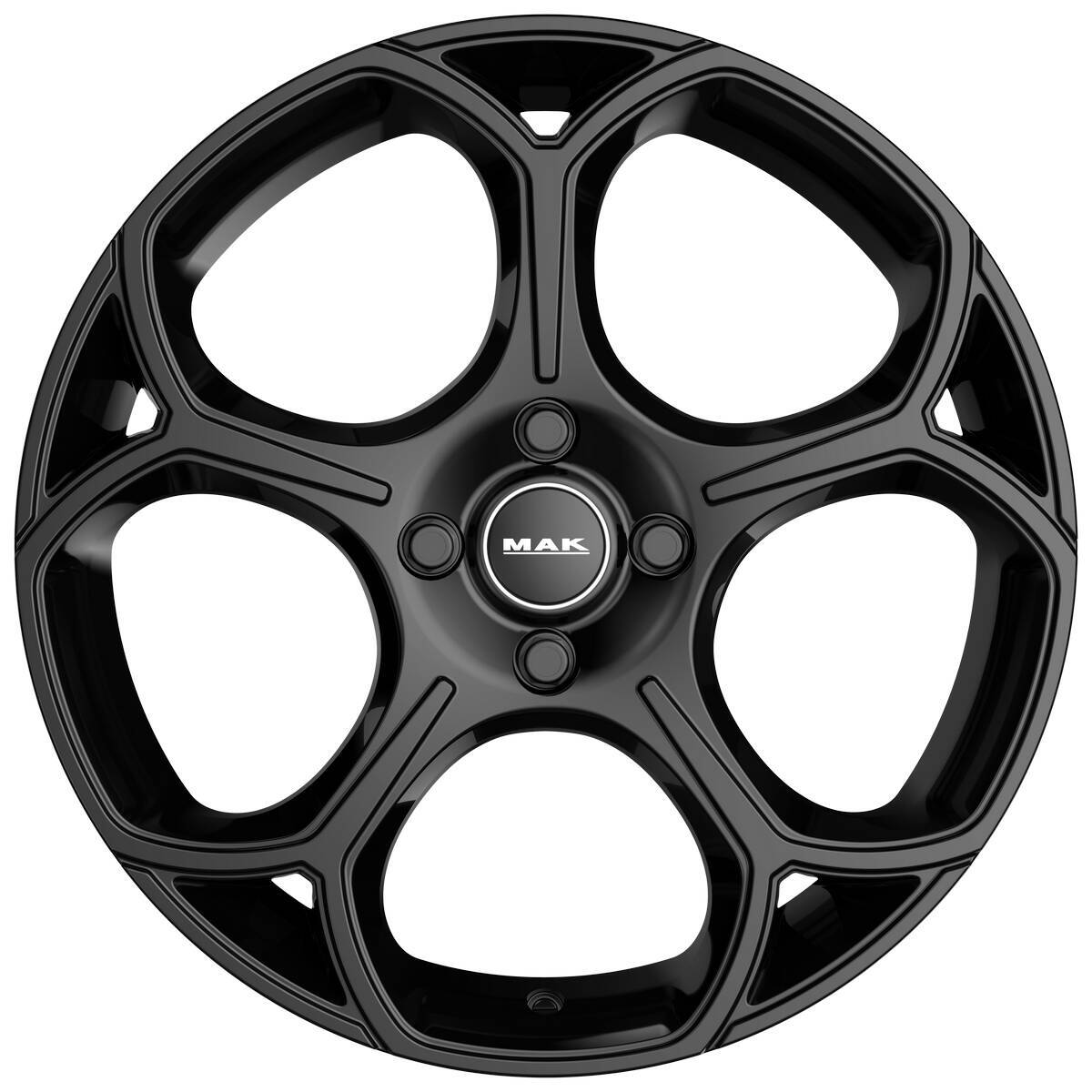 Immagine frontale cerchi in lega MAK modello Monza colorazione gloss black